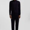 Pull col maillot en laine bleu marine coupe Regular
