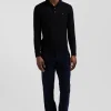 Pull col maillot en laine noir coupe Regular