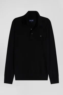 Pull col maillot en laine noir coupe Regular