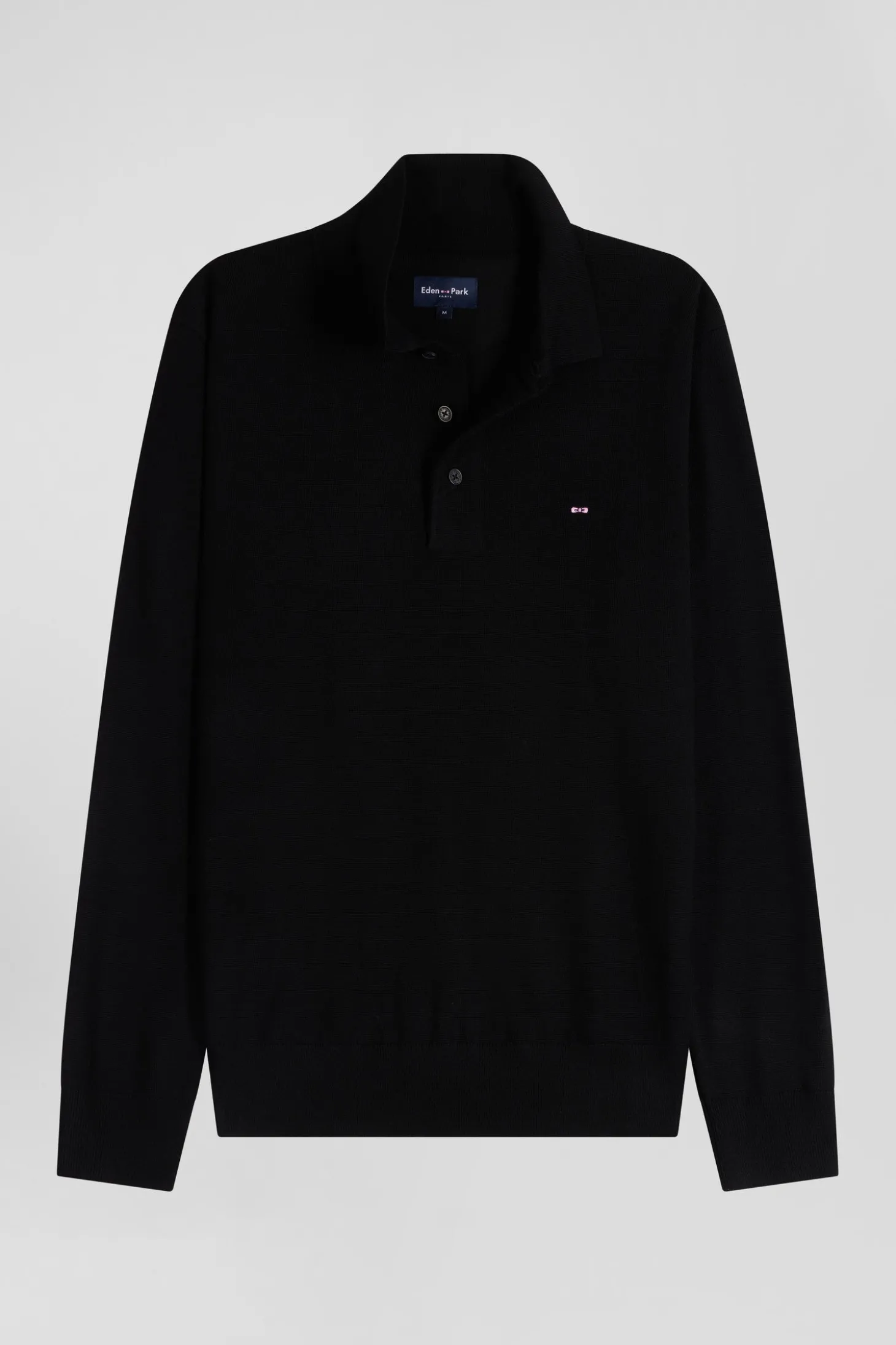 Pull col maillot en laine noir coupe Regular