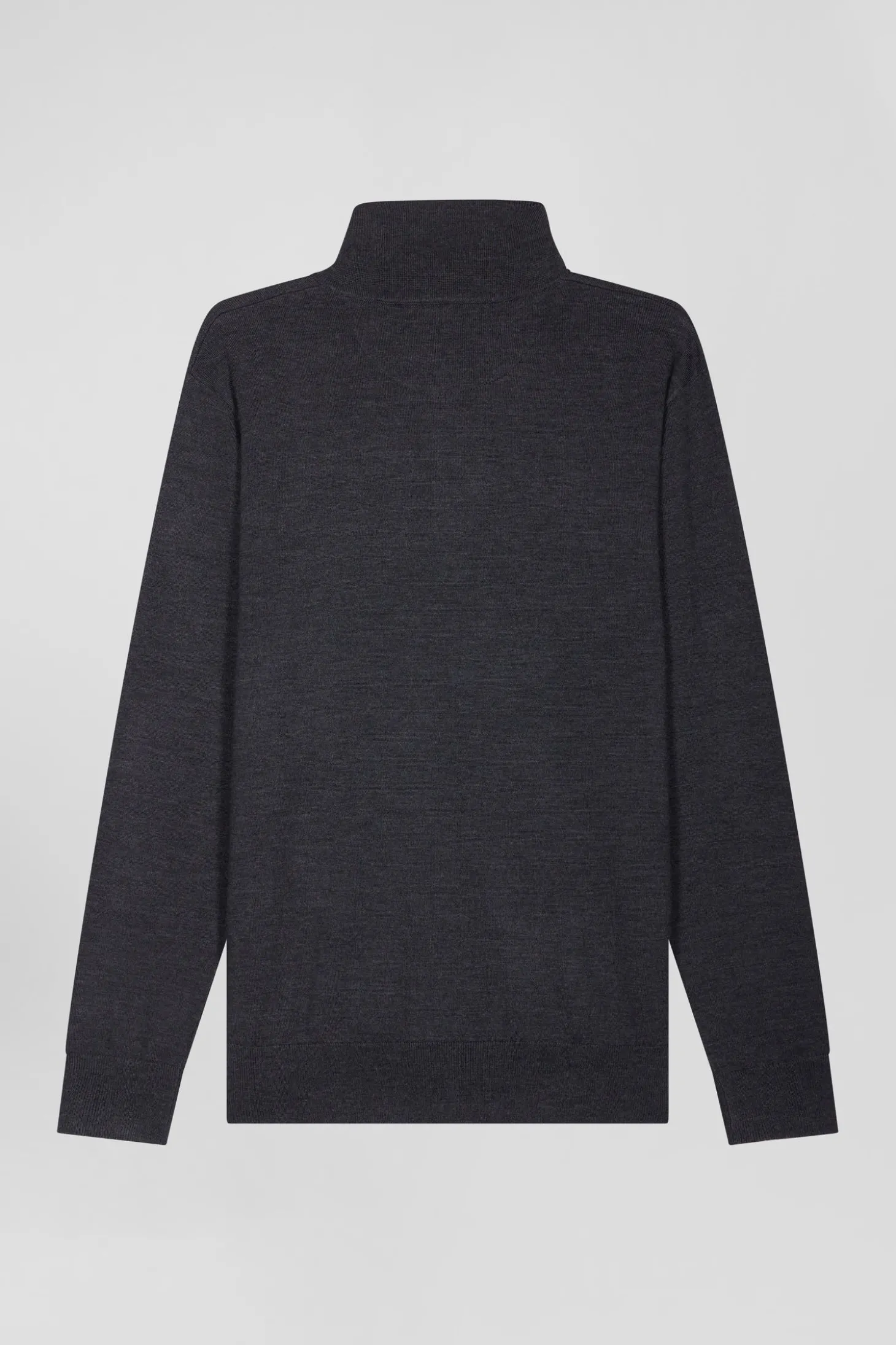 Pull col maillot en laine gris anthracite coupe Regular