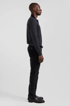 Pull col maillot en laine gris anthracite coupe Regular