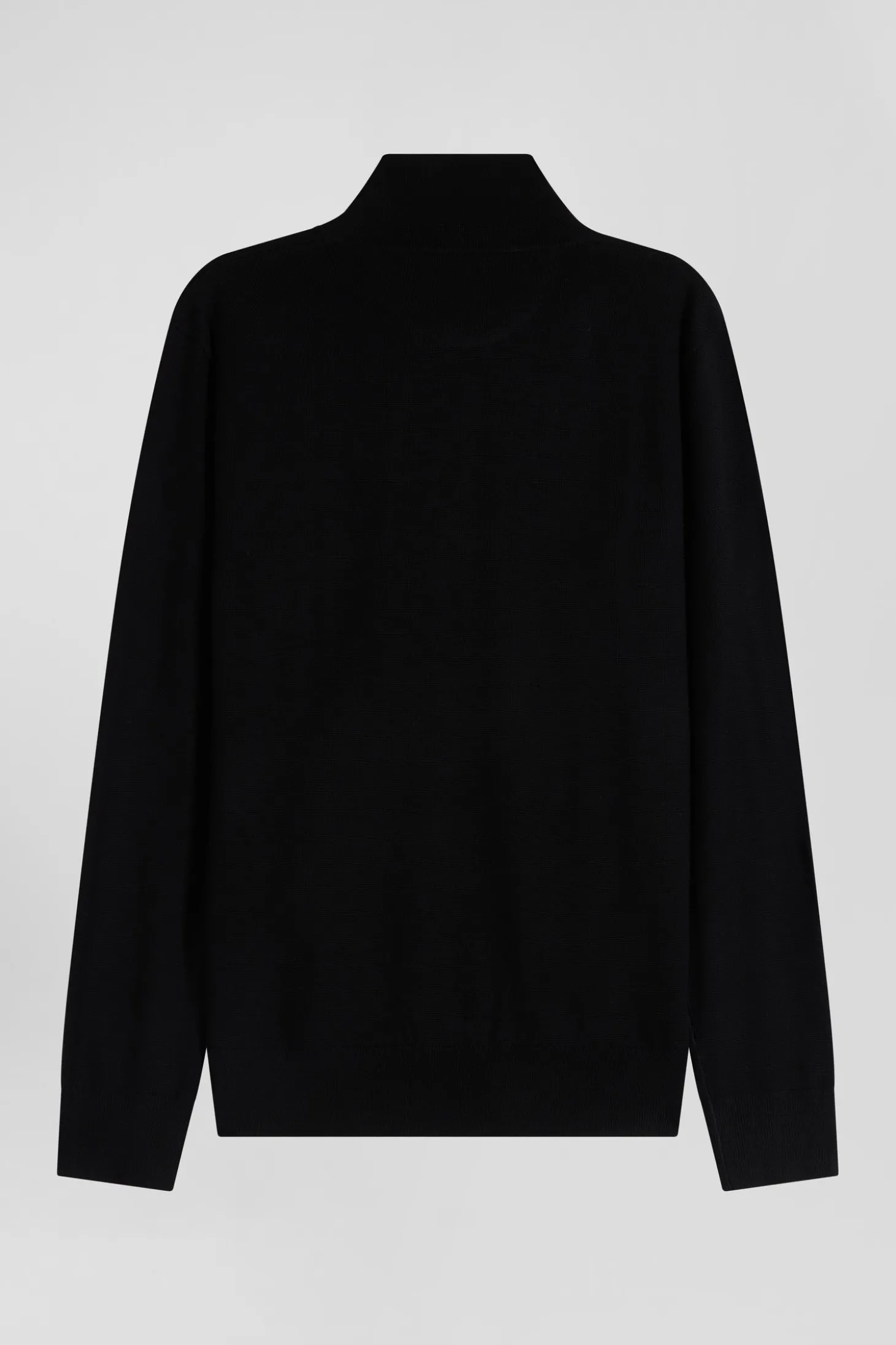 Pull col maillot en laine noir coupe Regular