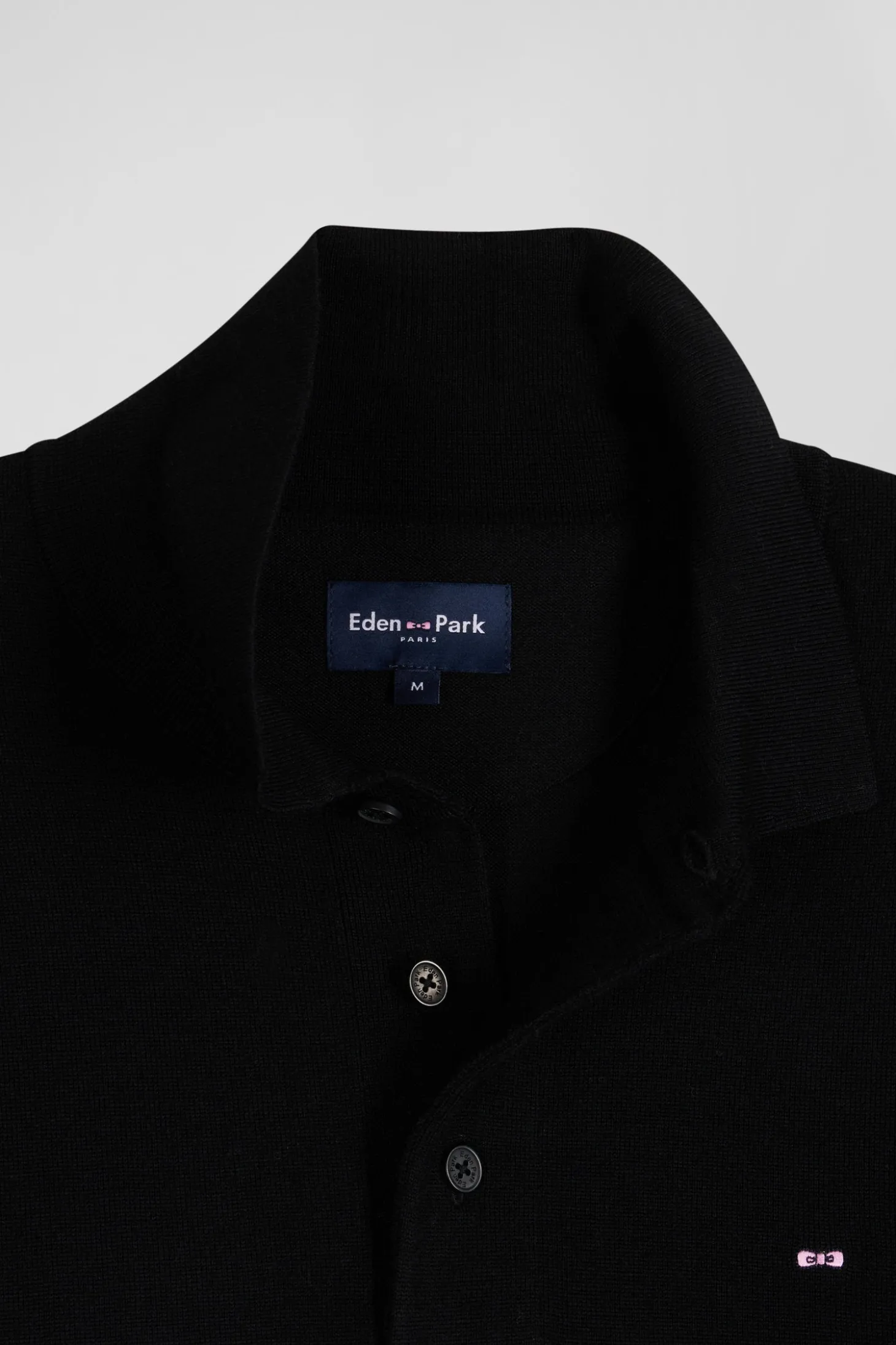 Pull col maillot en laine noir coupe Regular