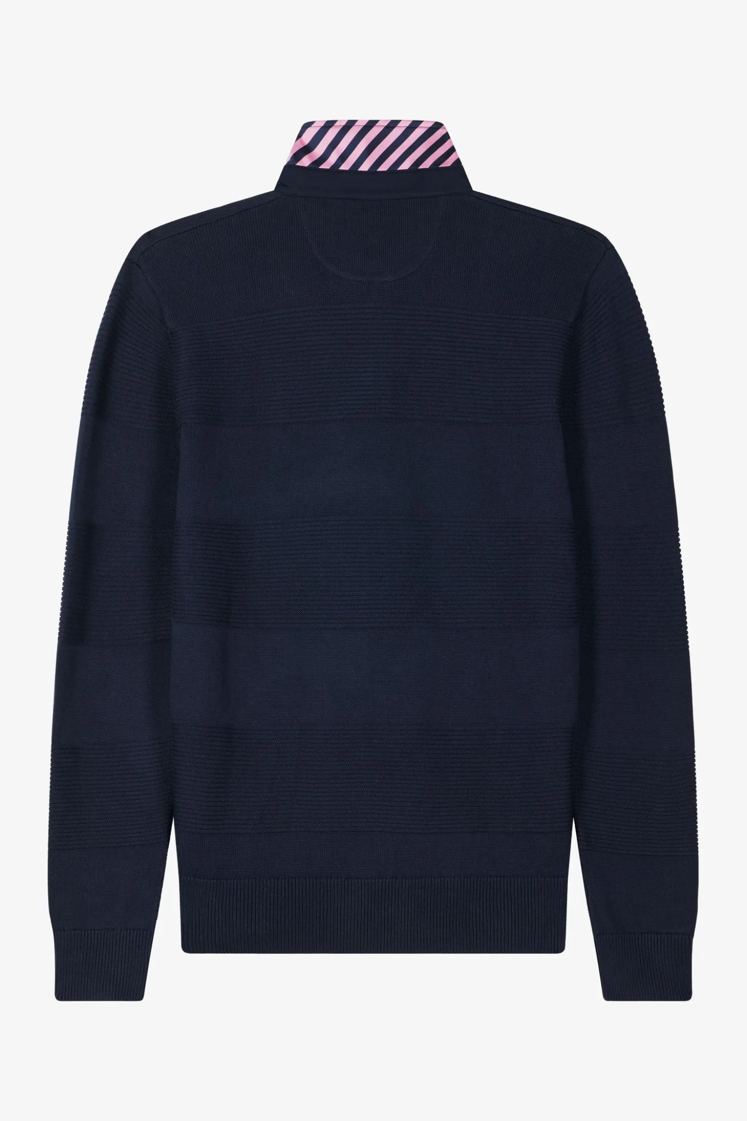 Pull col polo en coton bleu marine coupe Regular