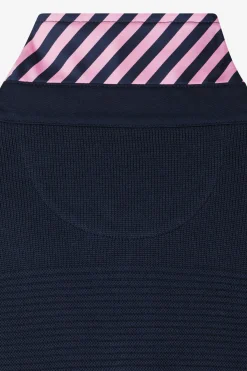 Pull col polo en coton bleu marine coupe Regular