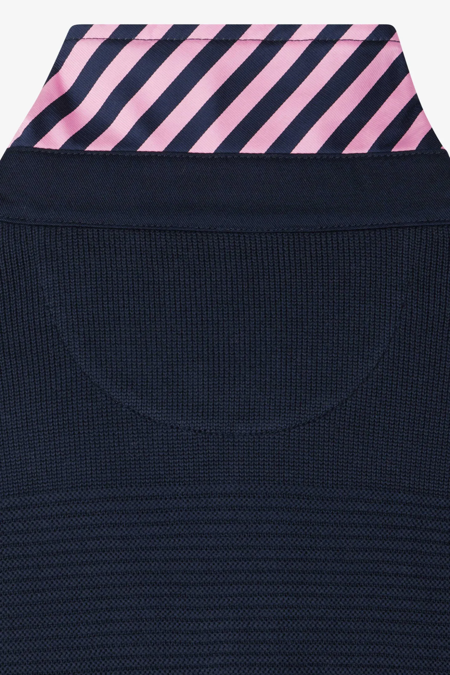 Pull col polo en coton bleu marine coupe Regular