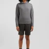 Pull col rond en laine et coton gris foncé coupe Relaxed