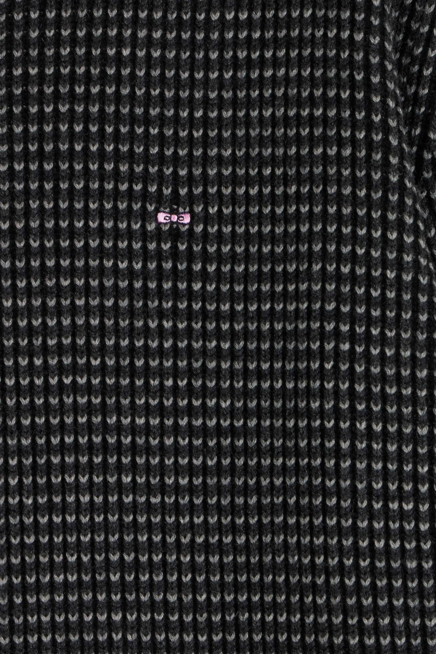 Pull col rond en laine et coton noir coupe Regular