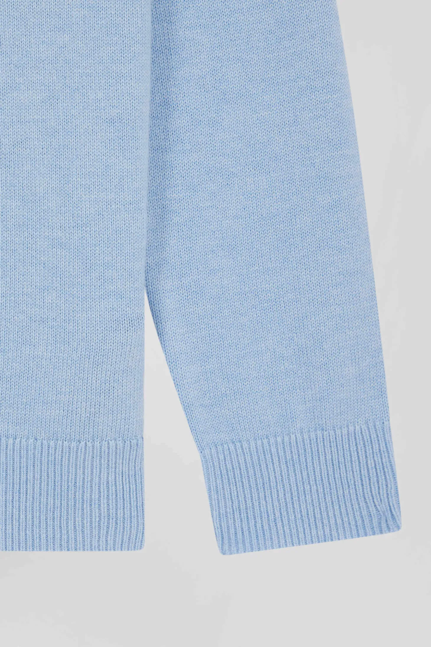 Pull col rond en laine et coton ciel coupe Regular