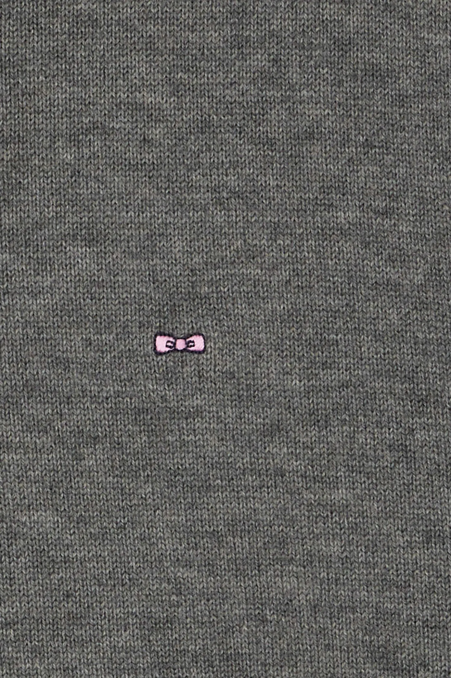 Pull col rond en laine et coton gris clair coupe Regular