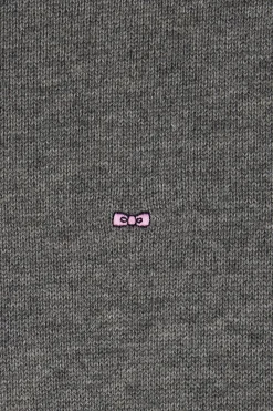 Pull col roulé en laine et coton gris foncé chiné coupe Relaxed
