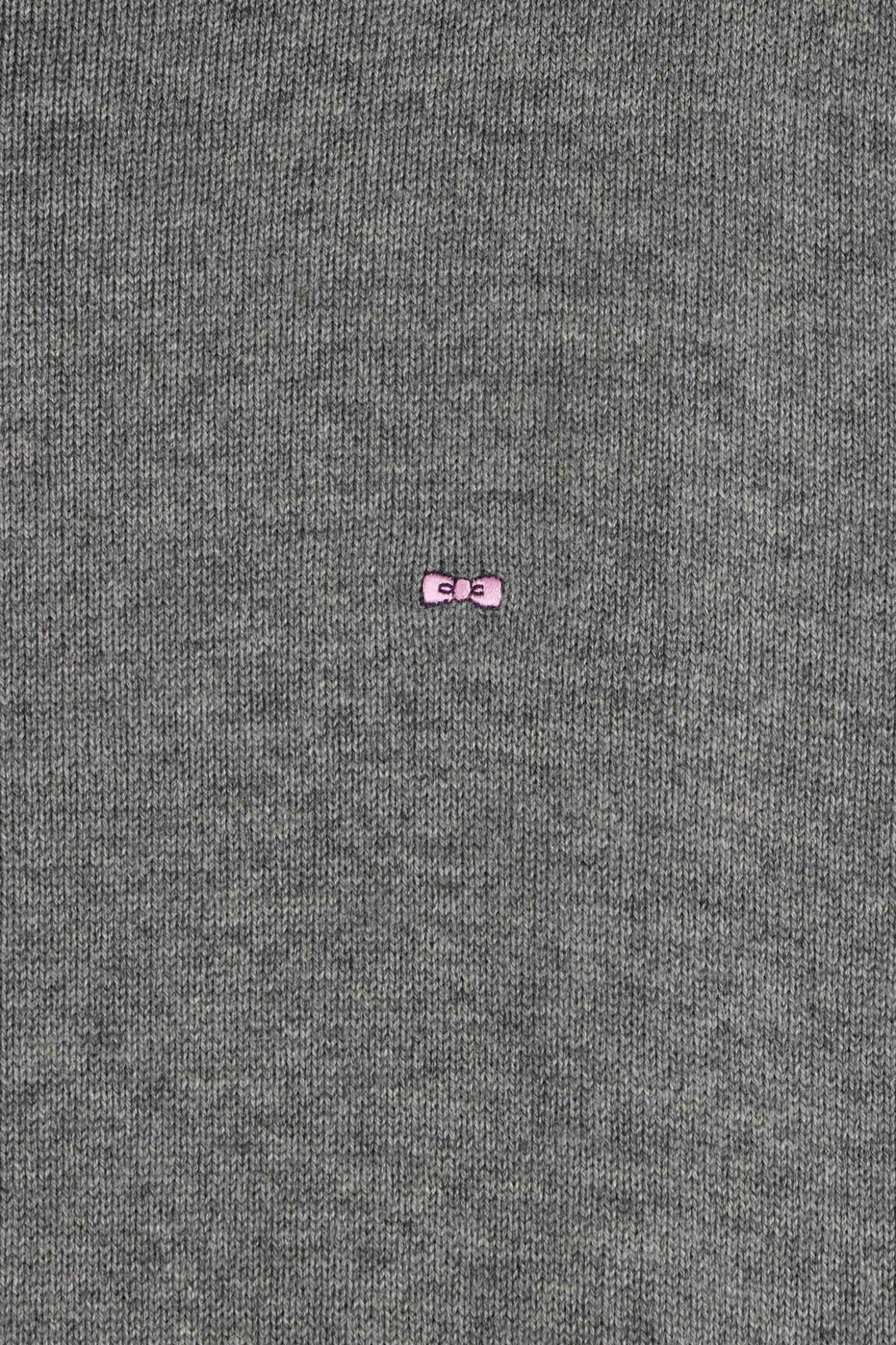 Pull col roulé en laine et coton gris coupe Regular