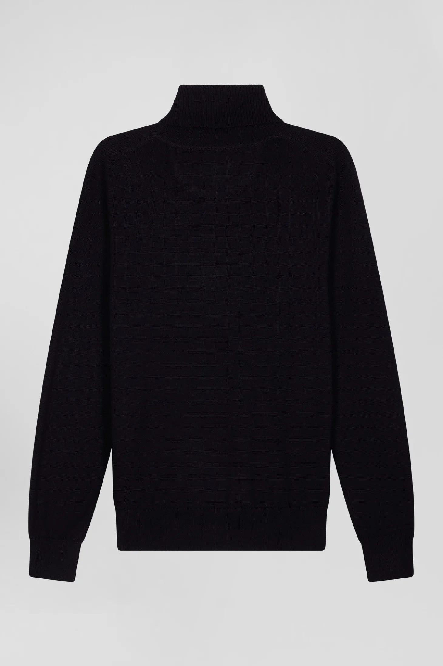 Pull col roulé en laine mérinos bleu marine coupe Regular