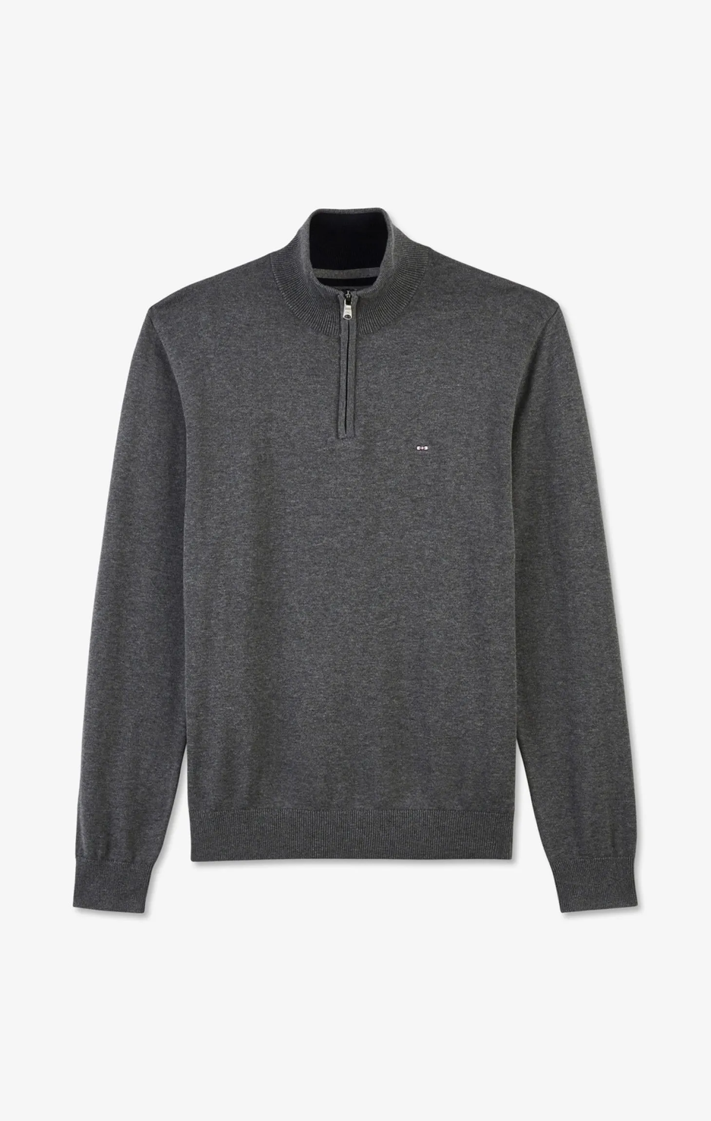 Pull gris à col camionneur en coton