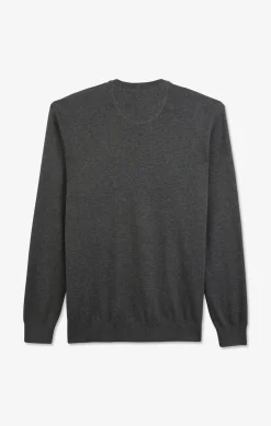Pull gris à col rond en coton