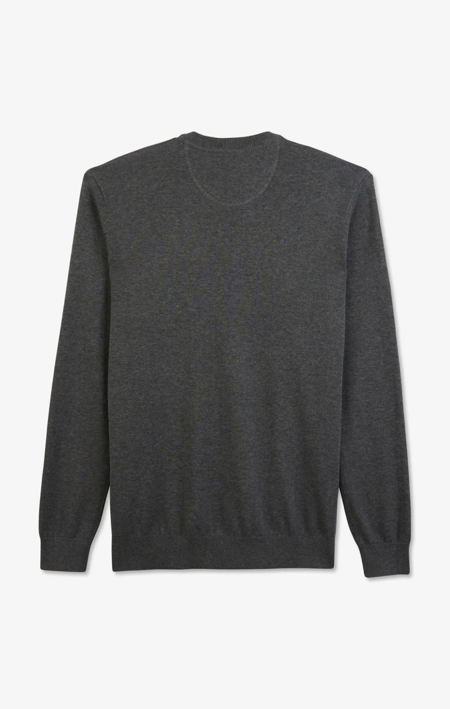 Pull gris à col rond en coton
