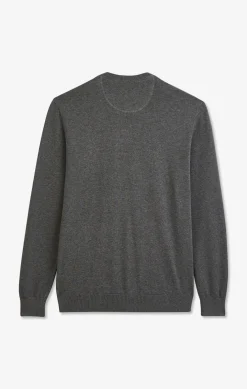 Pull gris à Col V en coton