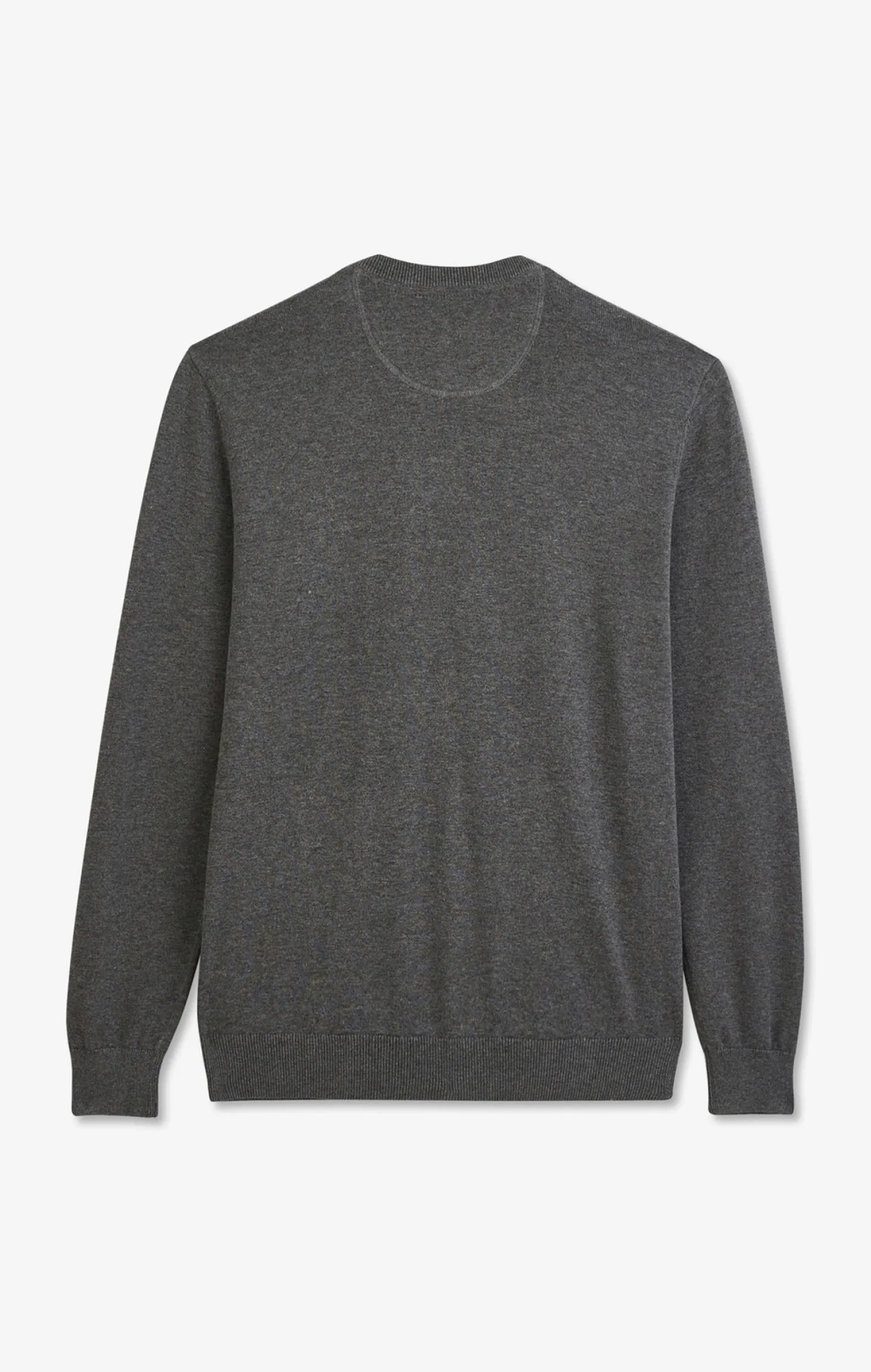 Pull gris à Col V en coton