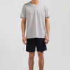 Pyjama court en coton short à micro-motifs gris
