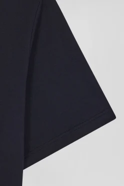Pyjama court en coton short à micro-motifs bleu marine