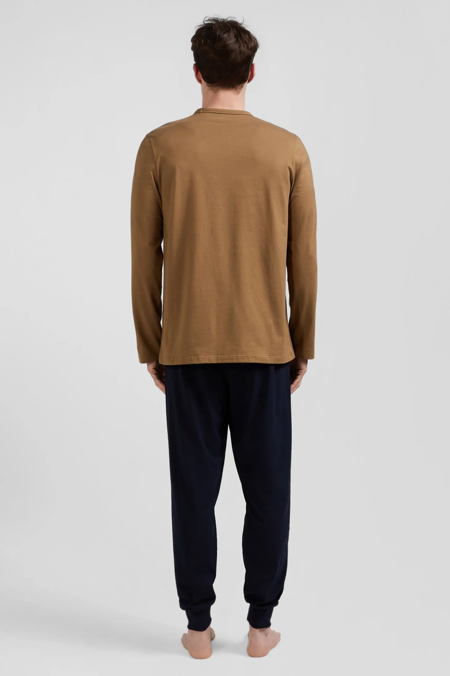 Pyjama long en coton camel