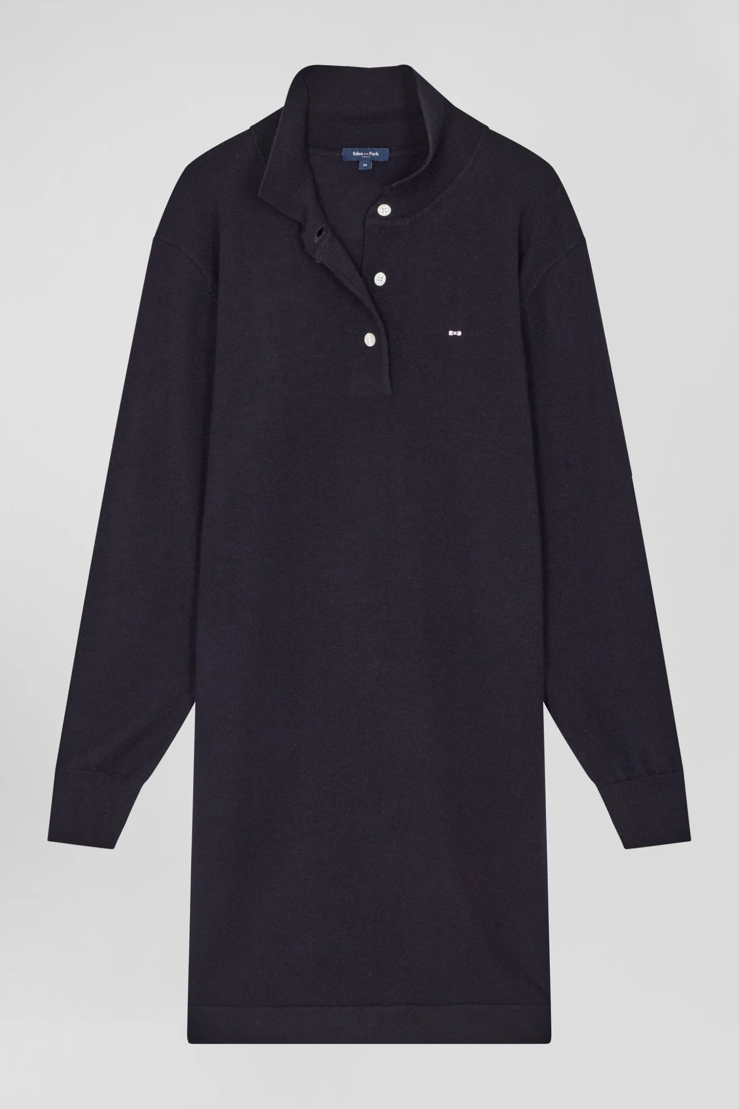 Robe col maillot en laine bleu marine coupe Regular