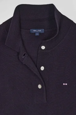 Robe col maillot en laine bleu marine coupe Regular