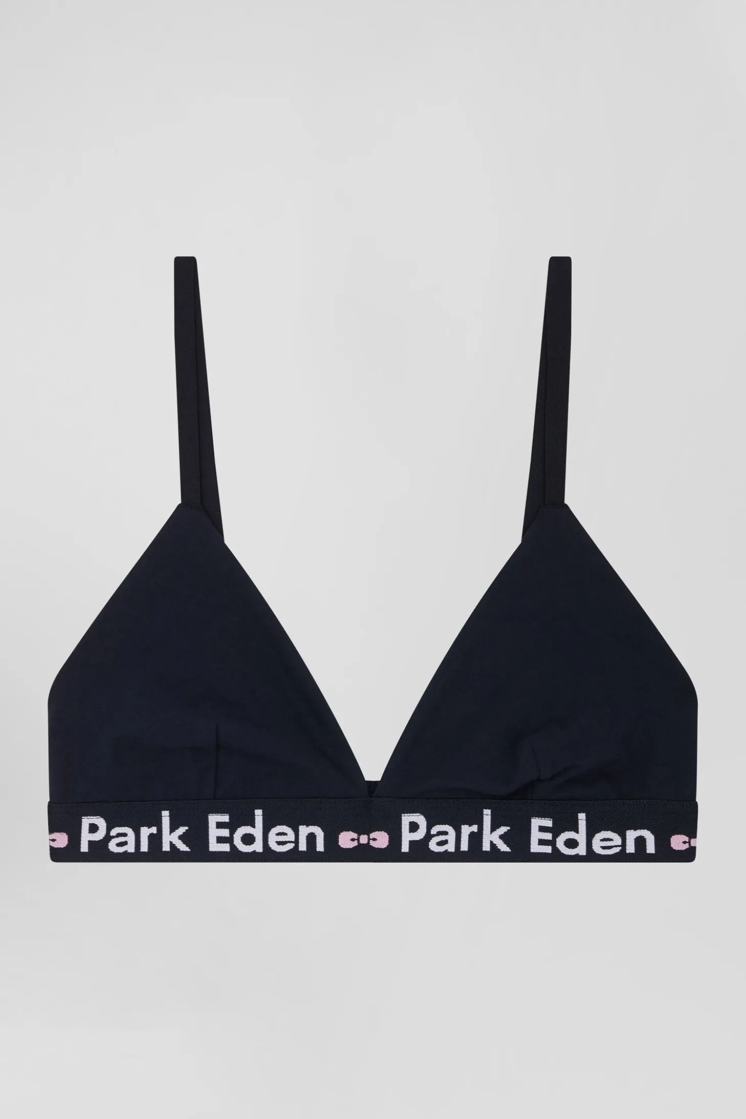 Soutien-gorge en coton stretch bleu marine élastique siglé