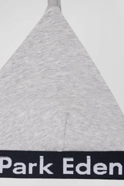 Soutien-gorge en coton stretch gris élastique siglé