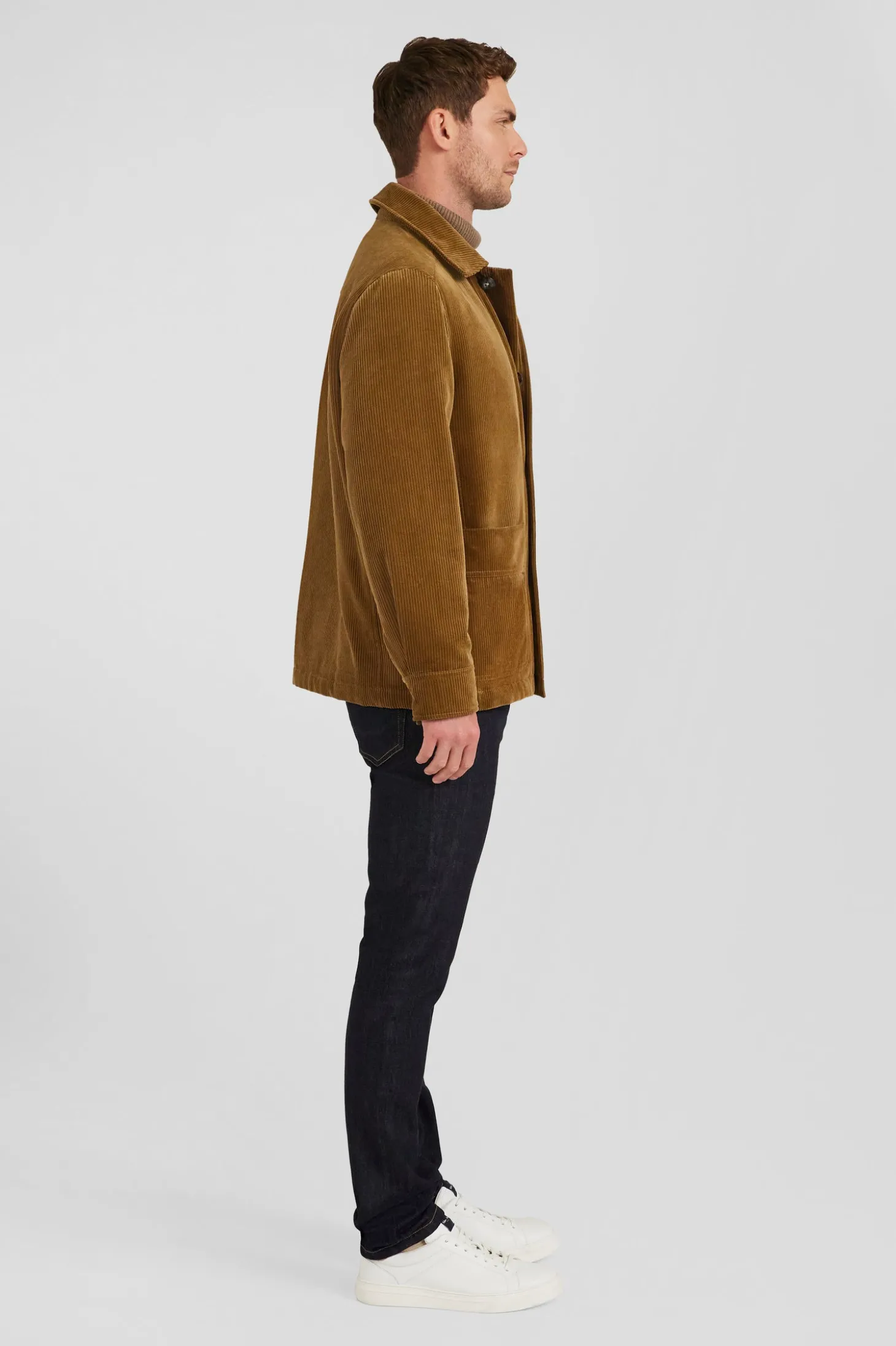 Surchemise à carreaux en coton mélangé camel