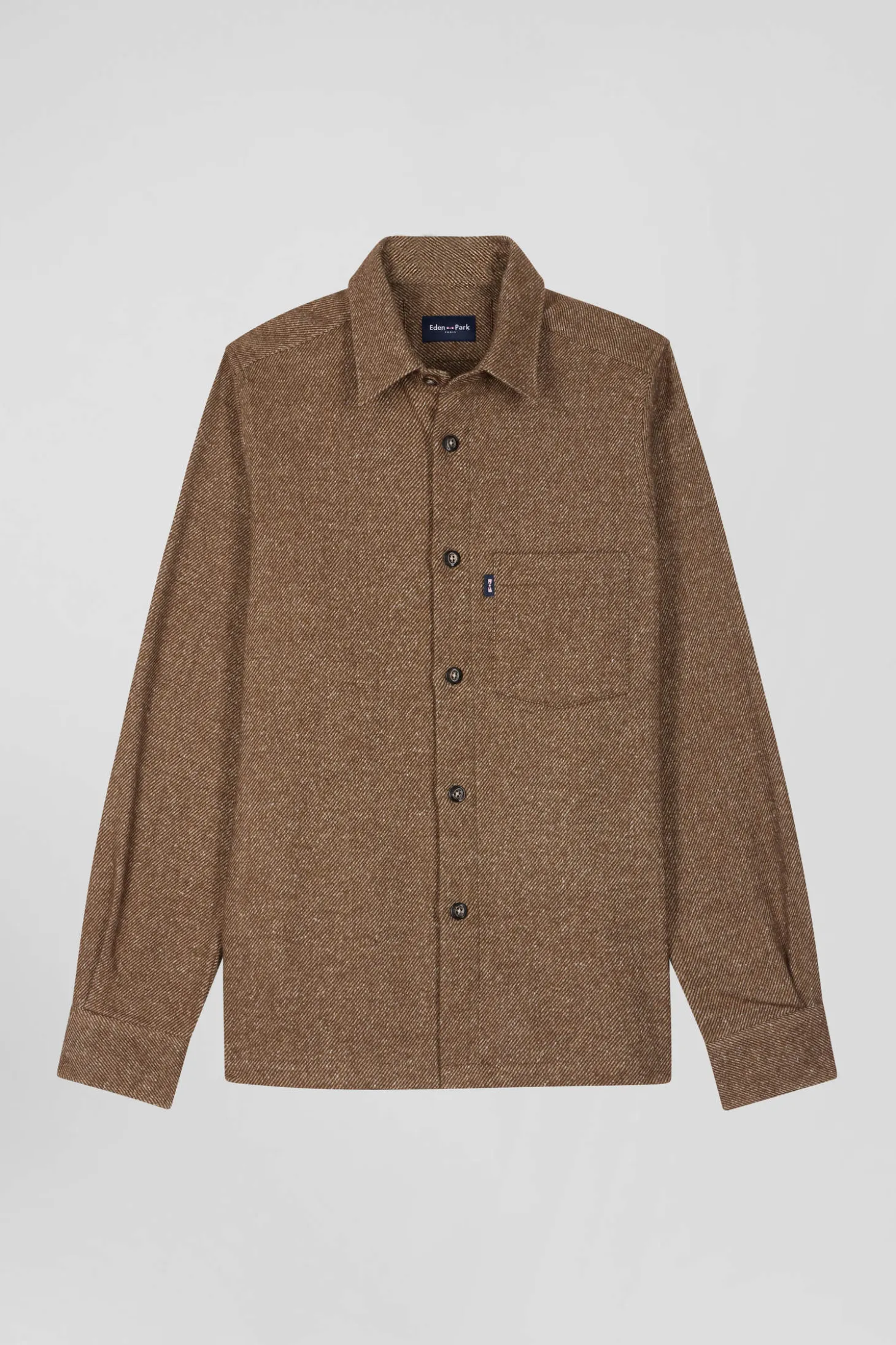 Surchemise en coton mélangé marron