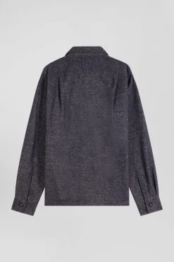 Surchemise en coton mélangé bleu marine