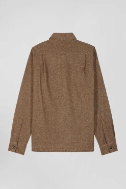 Surchemise en coton mélangé marron