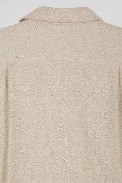Surchemise en coton mélangé beige