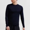 Sweatshirt à capuche à manches cerclées bleu marine