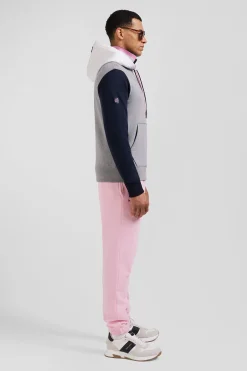 Sweatshirt à capuche colorblock en coton gris XV de France coupe Regular