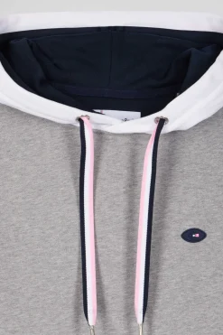 Sweatshirt à capuche colorblock en coton gris XV de France coupe Regular