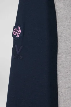 Sweatshirt à capuche colorblock en coton gris XV de France coupe Regular