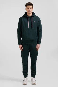 Sweatshirt à capuche en coton vert coupe Relaxed