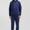 Sweatshirt à capuche en coton bleu marine coupe Relaxed