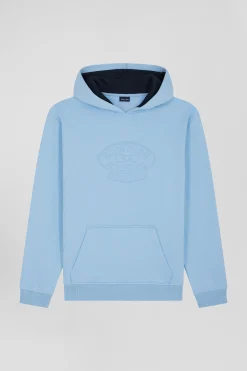 Sweatshirt à capuche en coton mélangé ciel brodé coupe Oversized