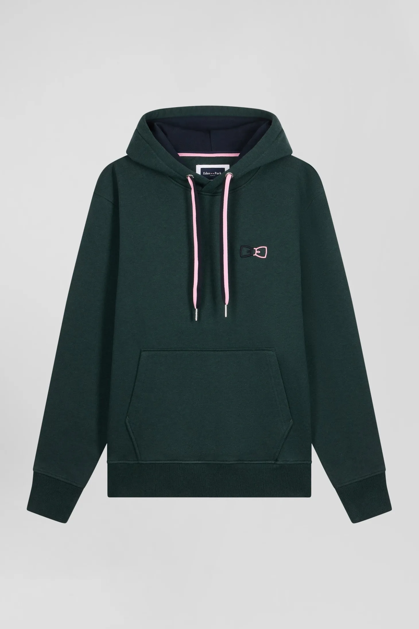 Sweatshirt à capuche en coton vert coupe Relaxed
