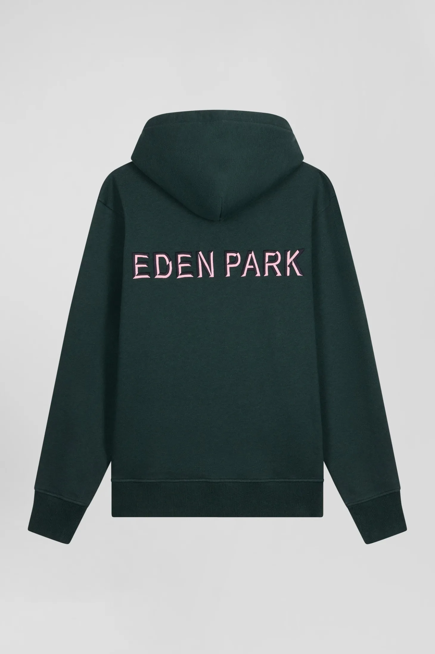 Sweatshirt à capuche en coton vert coupe Relaxed