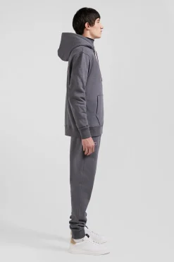 Sweatshirt à capuche en coton gris coupe Relaxed