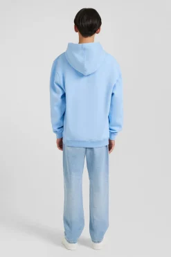Sweatshirt à capuche en coton mélangé ciel brodé coupe Oversized