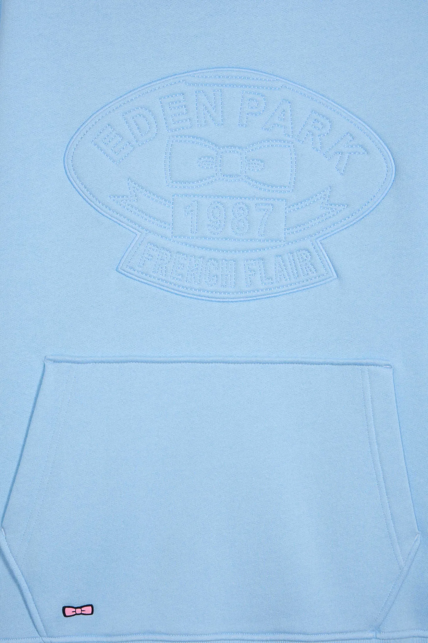 Sweatshirt à capuche en coton mélangé ciel broderie matelassée coupe Relaxed