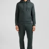 Sweatshirt à capuche en molleton coton vert coupe Regular