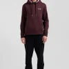 Sweatshirt à capuche en molleton bordeaux broderie Eden Park coupe Regular