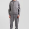 Sweatshirt à capuche en molleton coton gris coupe Regular